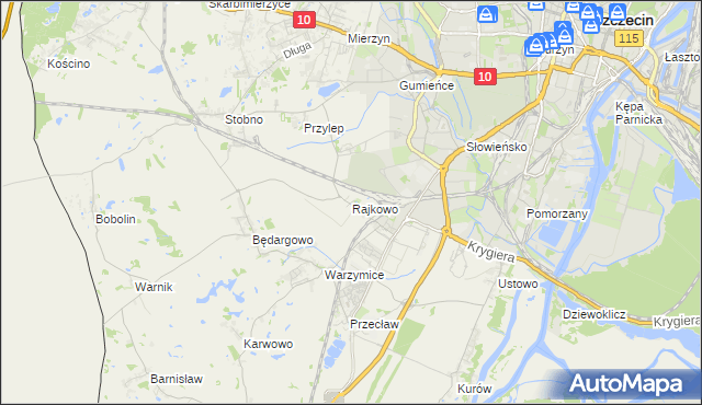 mapa Rajkowo, Rajkowo na mapie Targeo