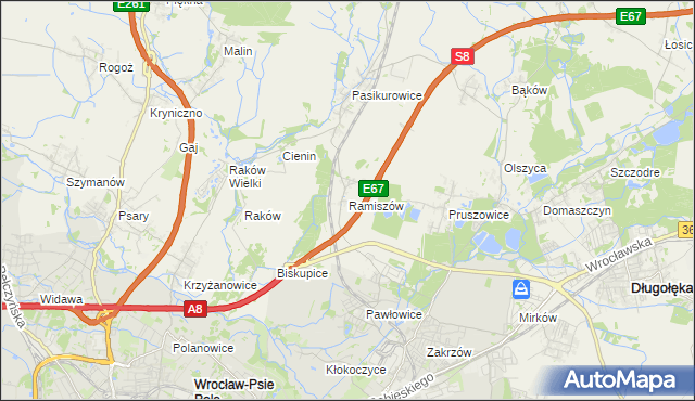 mapa Ramiszów, Ramiszów na mapie Targeo