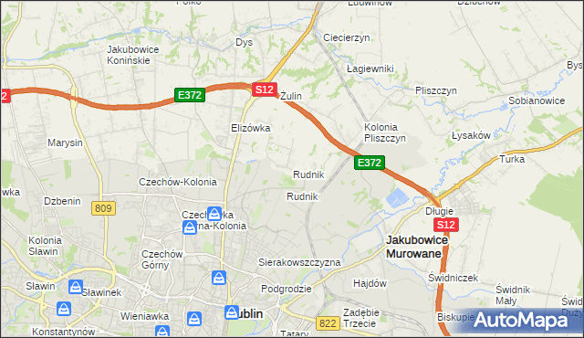 mapa Rudnik gmina Wólka, Rudnik gmina Wólka na mapie Targeo