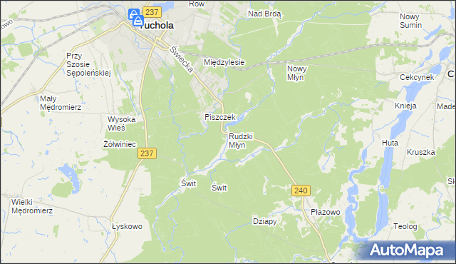 mapa Rudzki Młyn, Rudzki Młyn na mapie Targeo