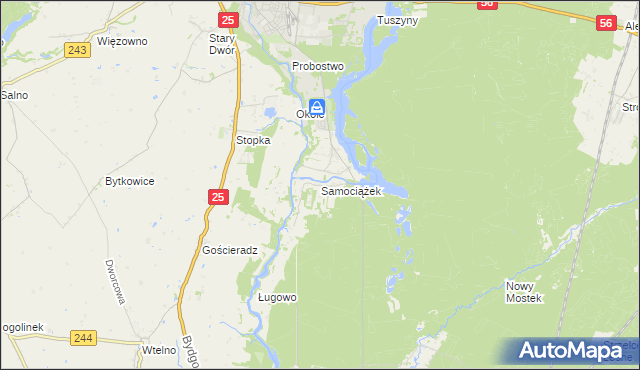 mapa Samociążek, Samociążek na mapie Targeo