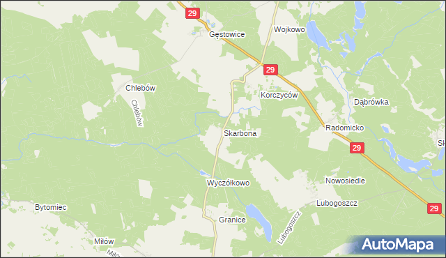 mapa Skarbona, Skarbona na mapie Targeo