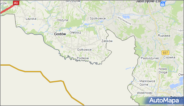 mapa Skrbeńsko, Skrbeńsko na mapie Targeo