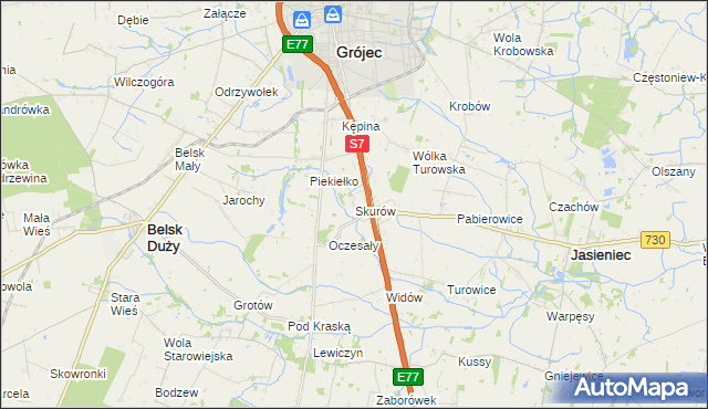 mapa Skurów, Skurów na mapie Targeo