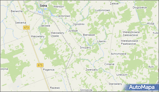 mapa Śniczany, Śniczany na mapie Targeo