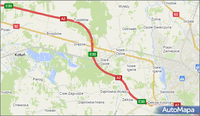 mapa Stare Opole, Stare Opole na mapie Targeo