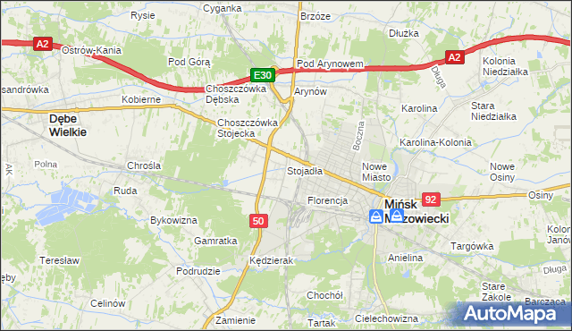 mapa Stojadła, Stojadła na mapie Targeo