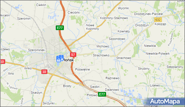 mapa Strachówko, Strachówko na mapie Targeo