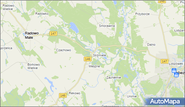 mapa Strzmiele, Strzmiele na mapie Targeo