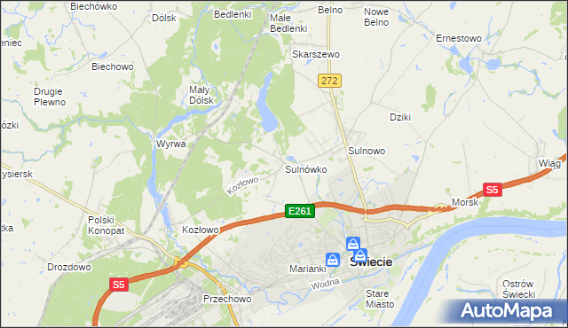 mapa Sulnówko, Sulnówko na mapie Targeo