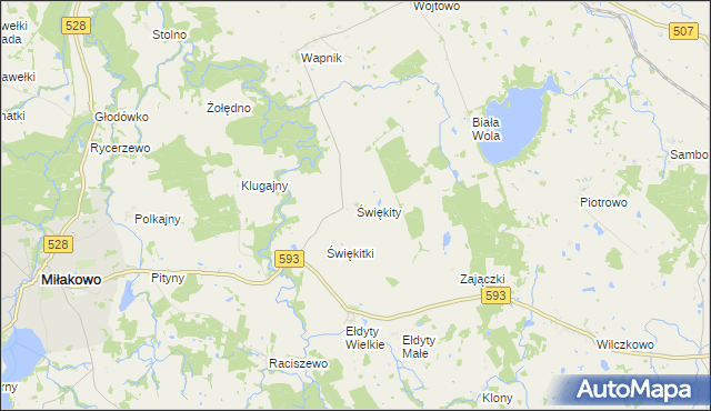 mapa Świękity, Świękity na mapie Targeo