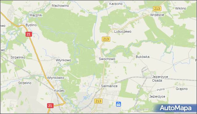 mapa Swochowo gmina Słupsk, Swochowo gmina Słupsk na mapie Targeo