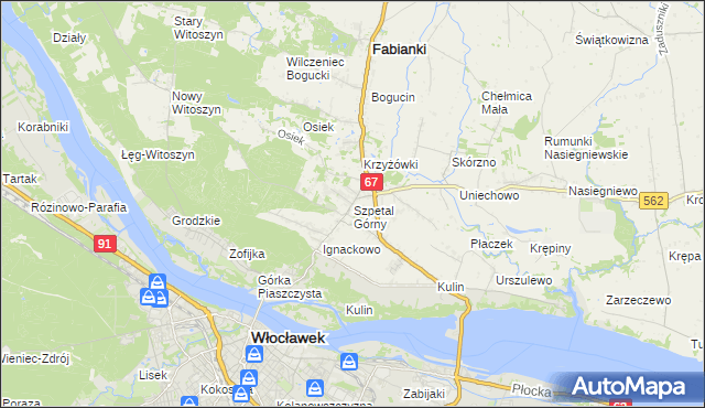 mapa Szpetal Górny, Szpetal Górny na mapie Targeo