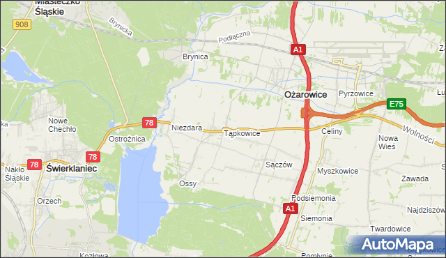 mapa Tąpkowice, Tąpkowice na mapie Targeo