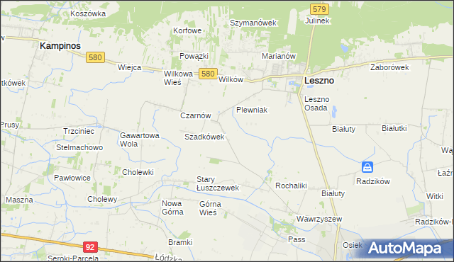 mapa Walentów gmina Leszno, Walentów gmina Leszno na mapie Targeo