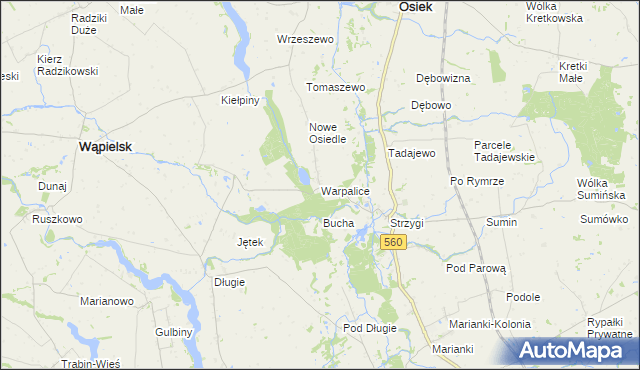 mapa Warpalice, Warpalice na mapie Targeo