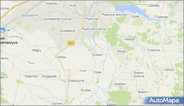 mapa Żydów gmina Godziesze Wielkie, Żydów gmina Godziesze Wielkie na mapie Targeo