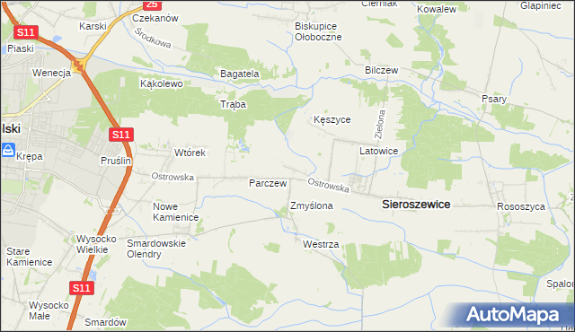 mapa Bibianki, Bibianki na mapie Targeo