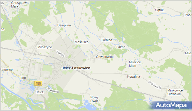 mapa Chwałowice gmina Jelcz-Laskowice, Chwałowice gmina Jelcz-Laskowice na mapie Targeo