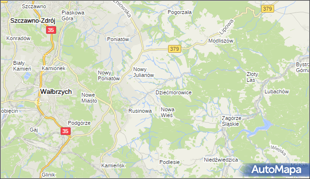 mapa Dziećmorowice, Dziećmorowice na mapie Targeo