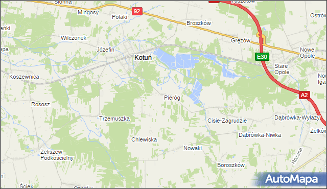 mapa Pieróg, Pieróg na mapie Targeo