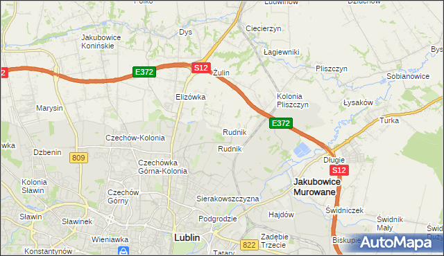 mapa Rudnik gmina Wólka, Rudnik gmina Wólka na mapie Targeo