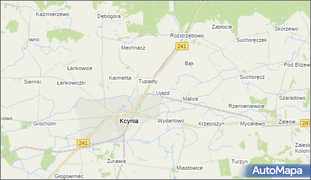 mapa Ujazd gmina Kcynia, Ujazd gmina Kcynia na mapie Targeo