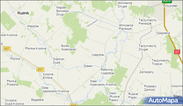 mapa Ujazdów gmina Nielisz, Ujazdów gmina Nielisz na mapie Targeo