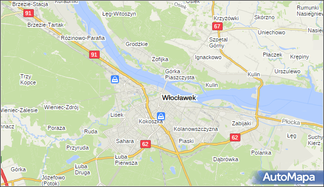 mapa Włocławka, Włocławek na mapie Targeo