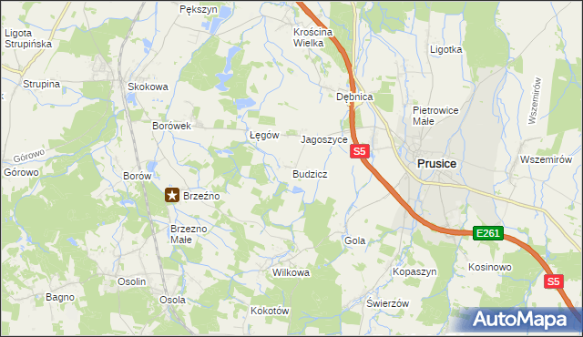 mapa Budzicz, Budzicz na mapie Targeo