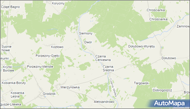 mapa Czarna Cerkiewna, Czarna Cerkiewna na mapie Targeo