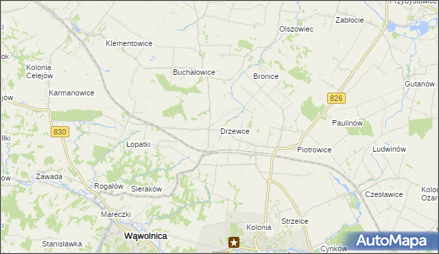mapa Drzewce gmina Nałęczów, Drzewce gmina Nałęczów na mapie Targeo