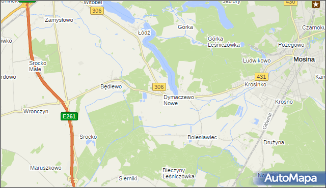 mapa Dymaczewo Nowe, Dymaczewo Nowe na mapie Targeo