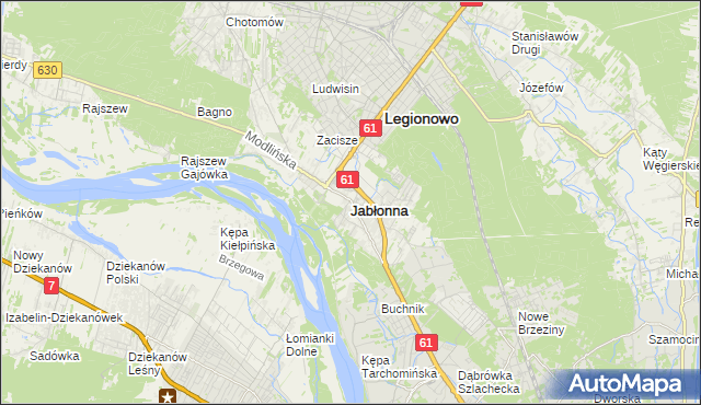 mapa Jabłonna powiat legionowski, Jabłonna powiat legionowski na mapie Targeo