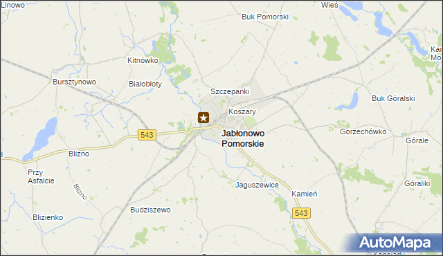 mapa Jabłonowo Pomorskie, Jabłonowo Pomorskie na mapie Targeo