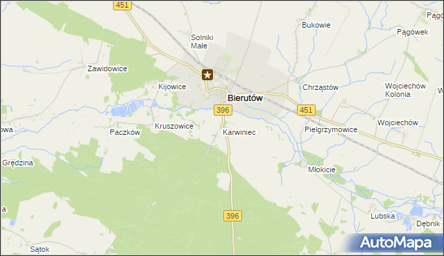 mapa Karwiniec, Karwiniec na mapie Targeo