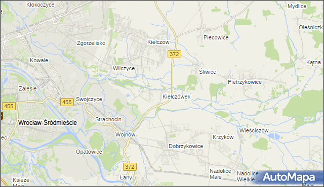 mapa Kiełczówek, Kiełczówek na mapie Targeo