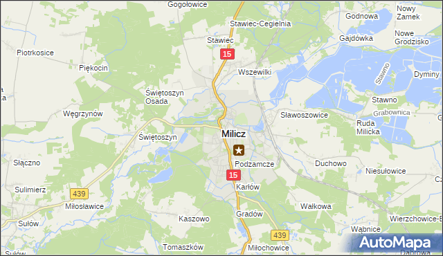 mapa Milicz, Milicz na mapie Targeo