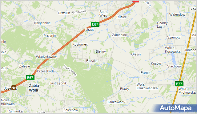 mapa Młochów, Młochów na mapie Targeo