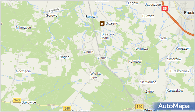 mapa Osola, Osola na mapie Targeo