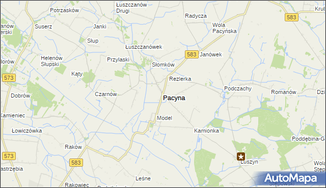 mapa Pacyna, Pacyna na mapie Targeo
