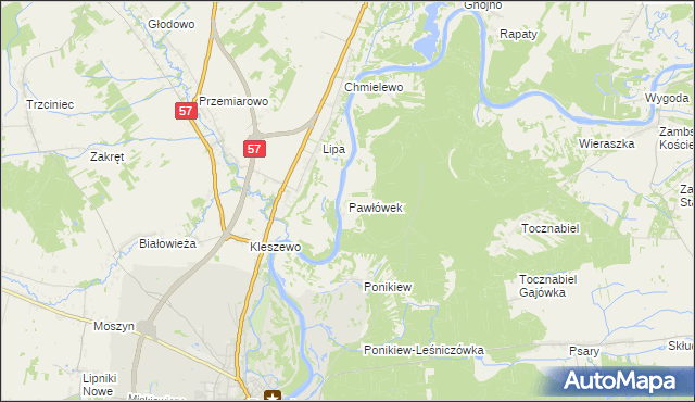 mapa Pawłówek gmina Pułtusk, Pawłówek gmina Pułtusk na mapie Targeo