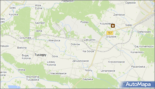 mapa Rzędów gmina Tuczępy, Rzędów gmina Tuczępy na mapie Targeo