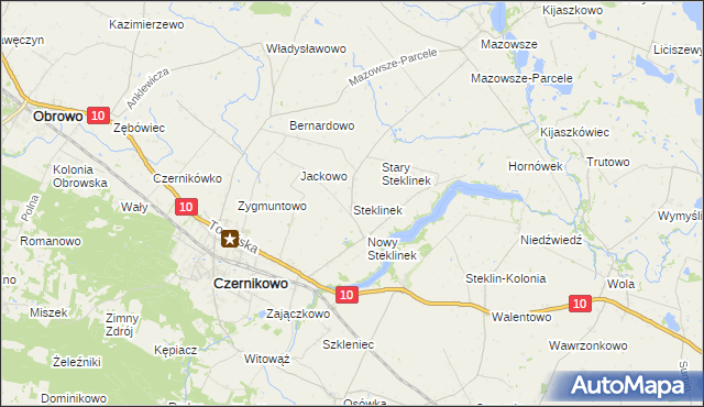 mapa Steklinek, Steklinek na mapie Targeo