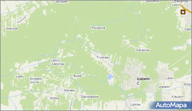 mapa Truskaw, Truskaw na mapie Targeo