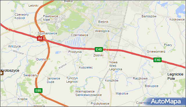 mapa Złotniki gmina Krotoszyce, Złotniki gmina Krotoszyce na mapie Targeo