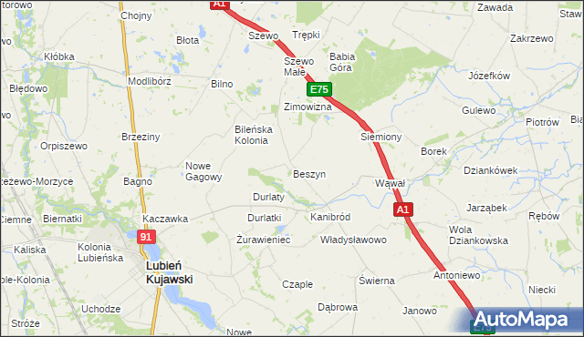 mapa Beszyn, Beszyn na mapie Targeo