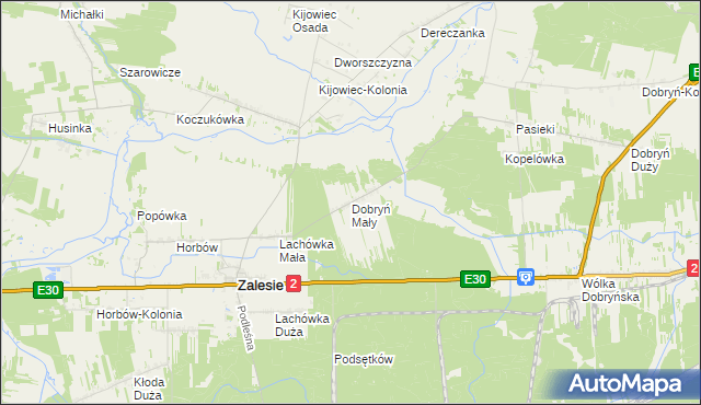 mapa Dobryń Mały, Dobryń Mały na mapie Targeo