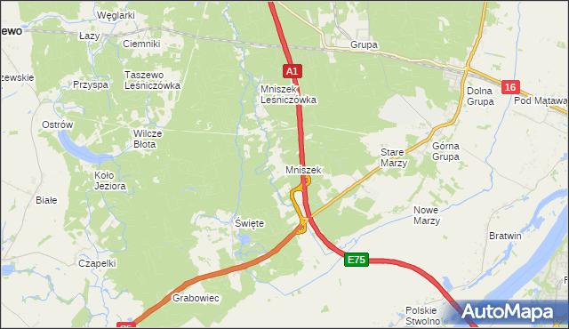 mapa Mniszek gmina Dragacz, Mniszek gmina Dragacz na mapie Targeo