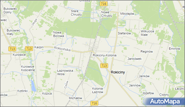 mapa Rokiciny-Kolonia, Rokiciny-Kolonia na mapie Targeo